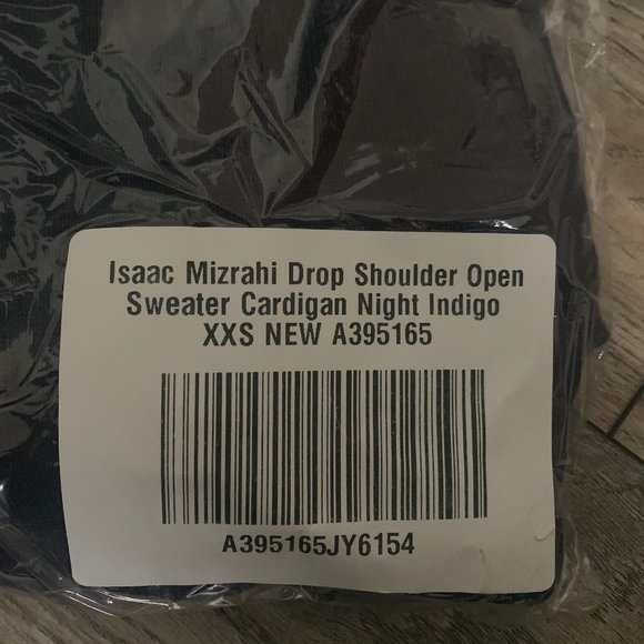 NWT ISAAC MIZRAHI DROP SHOULDER OPEN SWEATER CARDIGAN NIGHT INDIGO XXS - Picture 9 of 10